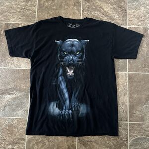 Y2K Black Panther Genuine Tee AOP Large Print Good Condition Size Large Men’s